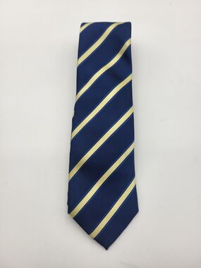 Banana Republic Factory Blue Tie with Yellow Diagonal Stripes